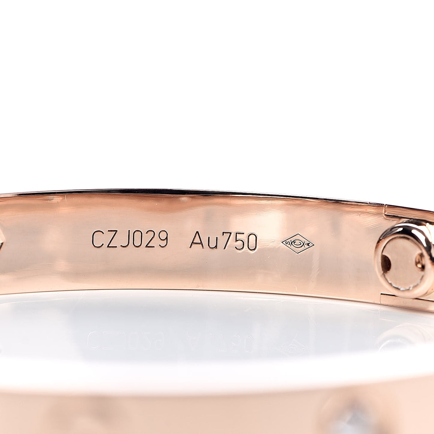 18K Pink Gold 4 Diamond LOVE Bracelet 17