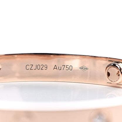 Cartier 18K Pink Gold 4 Diamond LOVE Bracelet 17 5 of 7