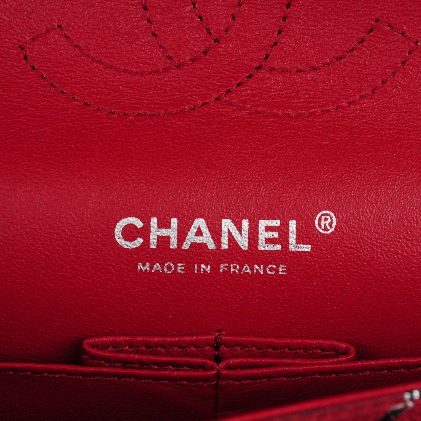 Metallic Brocade Quilted Medium Double Flap Rouge Argent