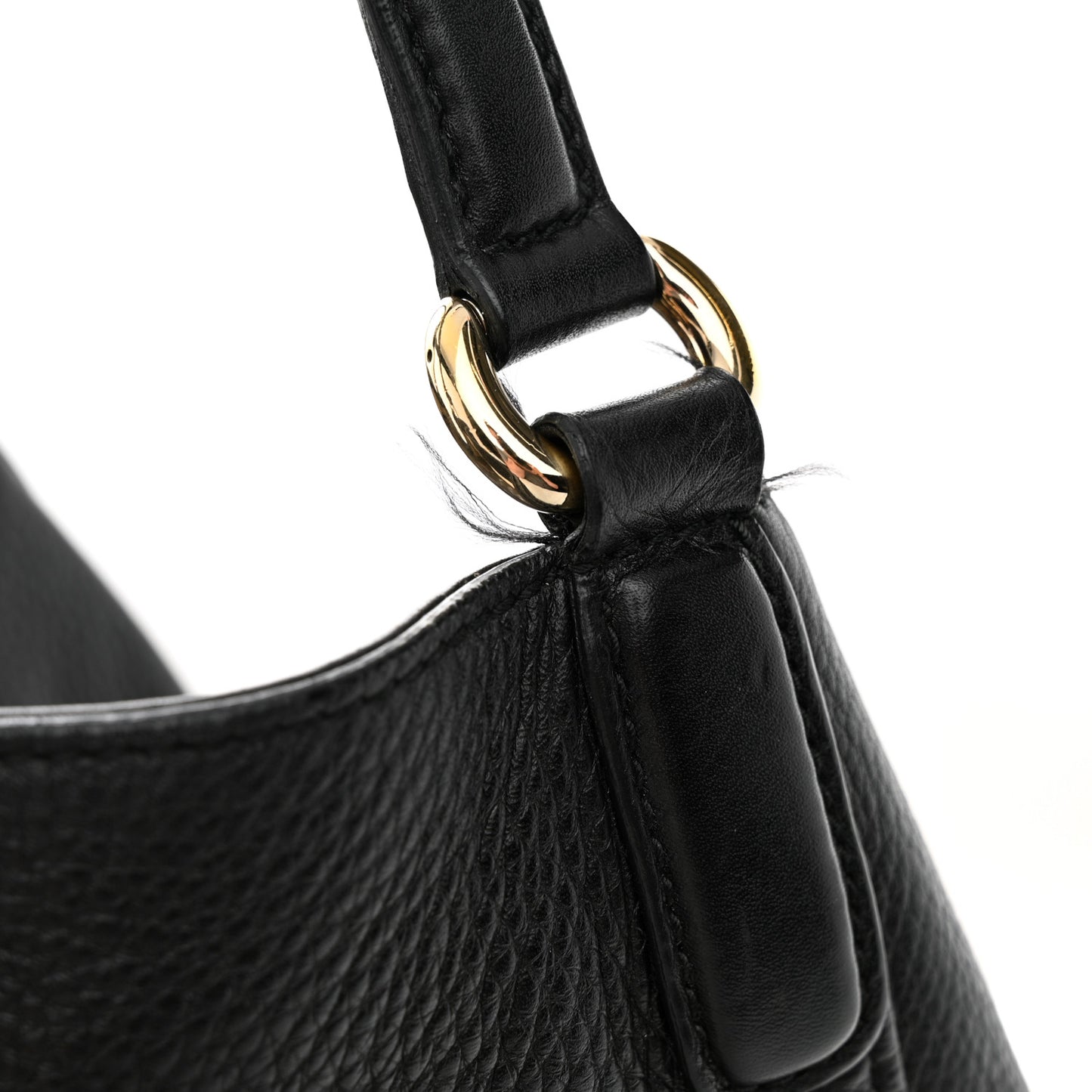 Pebbled Calfskin Medium Soho Shoulder Bag Black