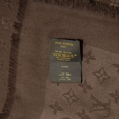 Louis Vuitton Wool Silk Monogram Shawl Chocolate 6 of 6