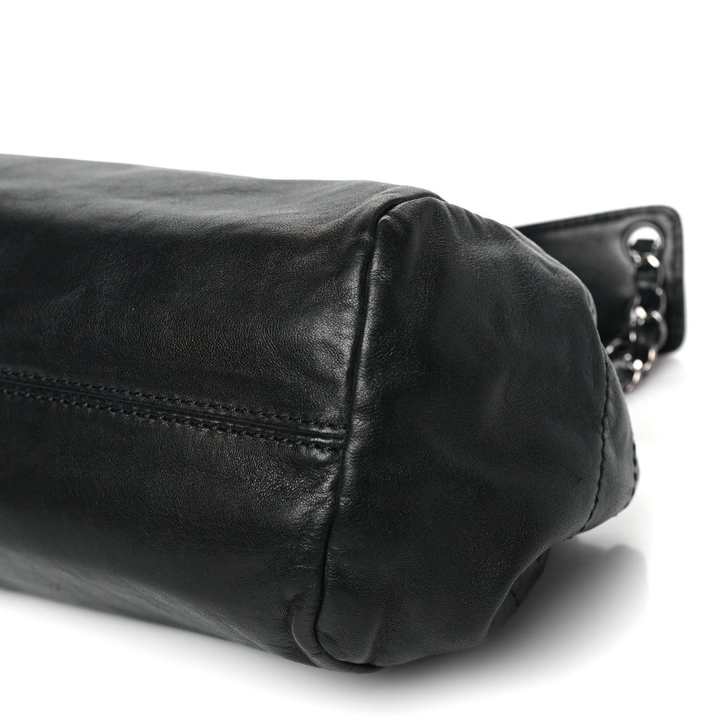 Lambskin Lax Accordion Hobo Black