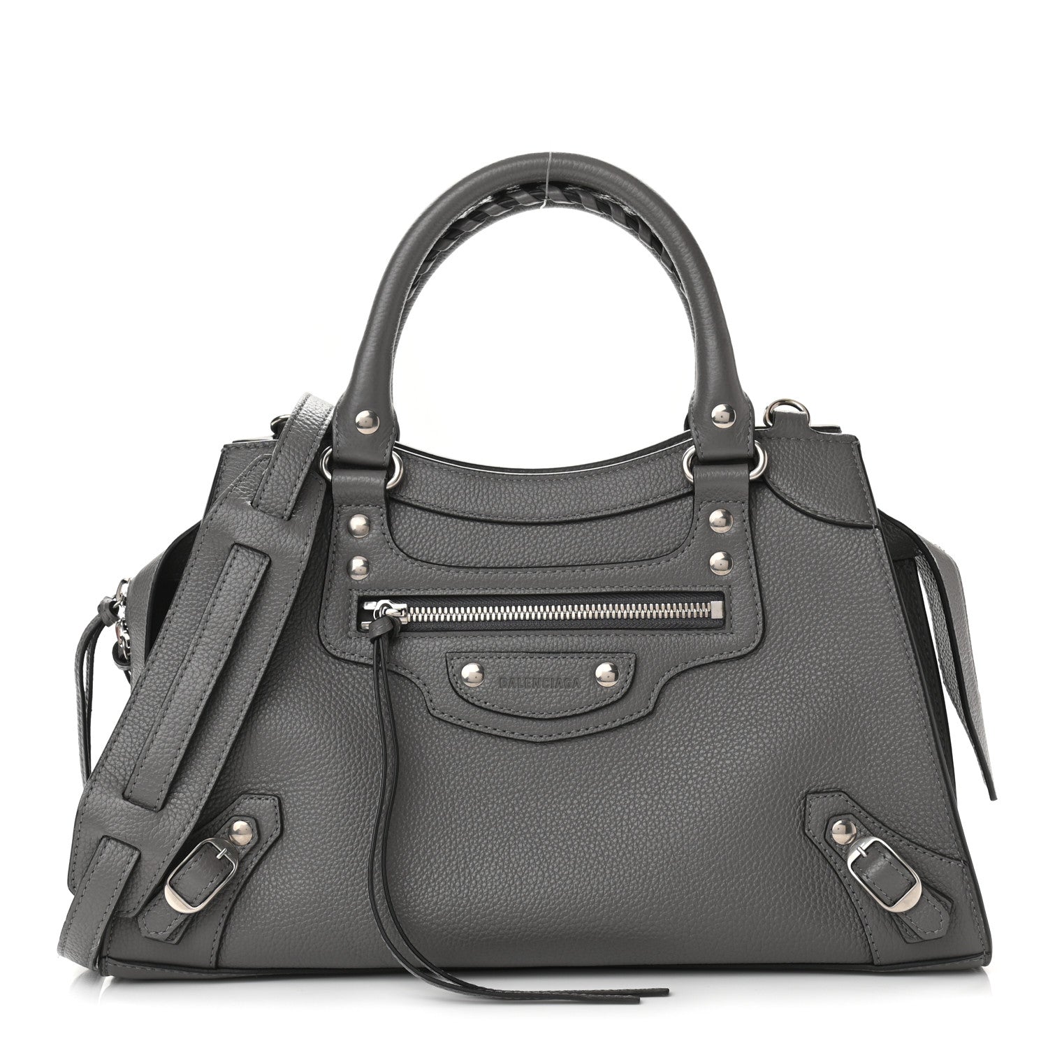 Balenciaga Grained Calfskin Neo Classic Silver Hardware S City Dark Grey 1 of 10
