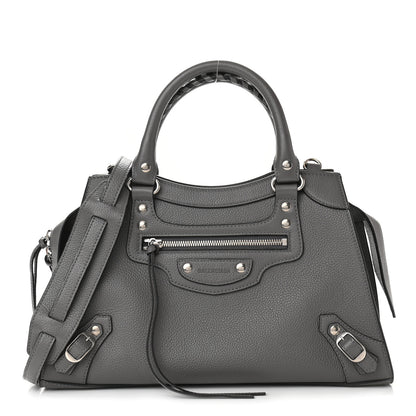 Balenciaga Grained Calfskin Neo Classic Silver Hardware S City Dark Grey 1 of 10