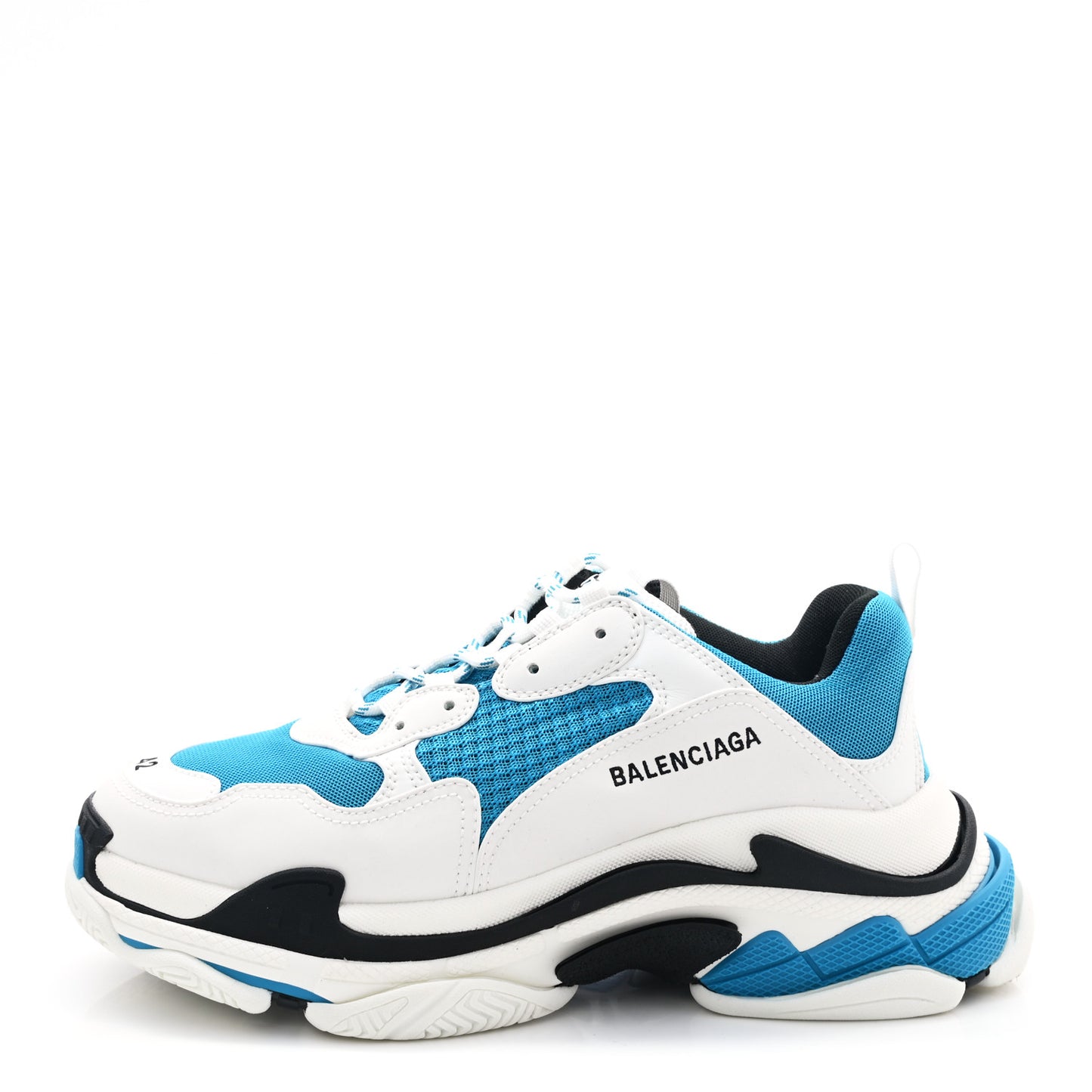 Fabric Mesh Mens Triple S Sneakers 42 White Blue Black