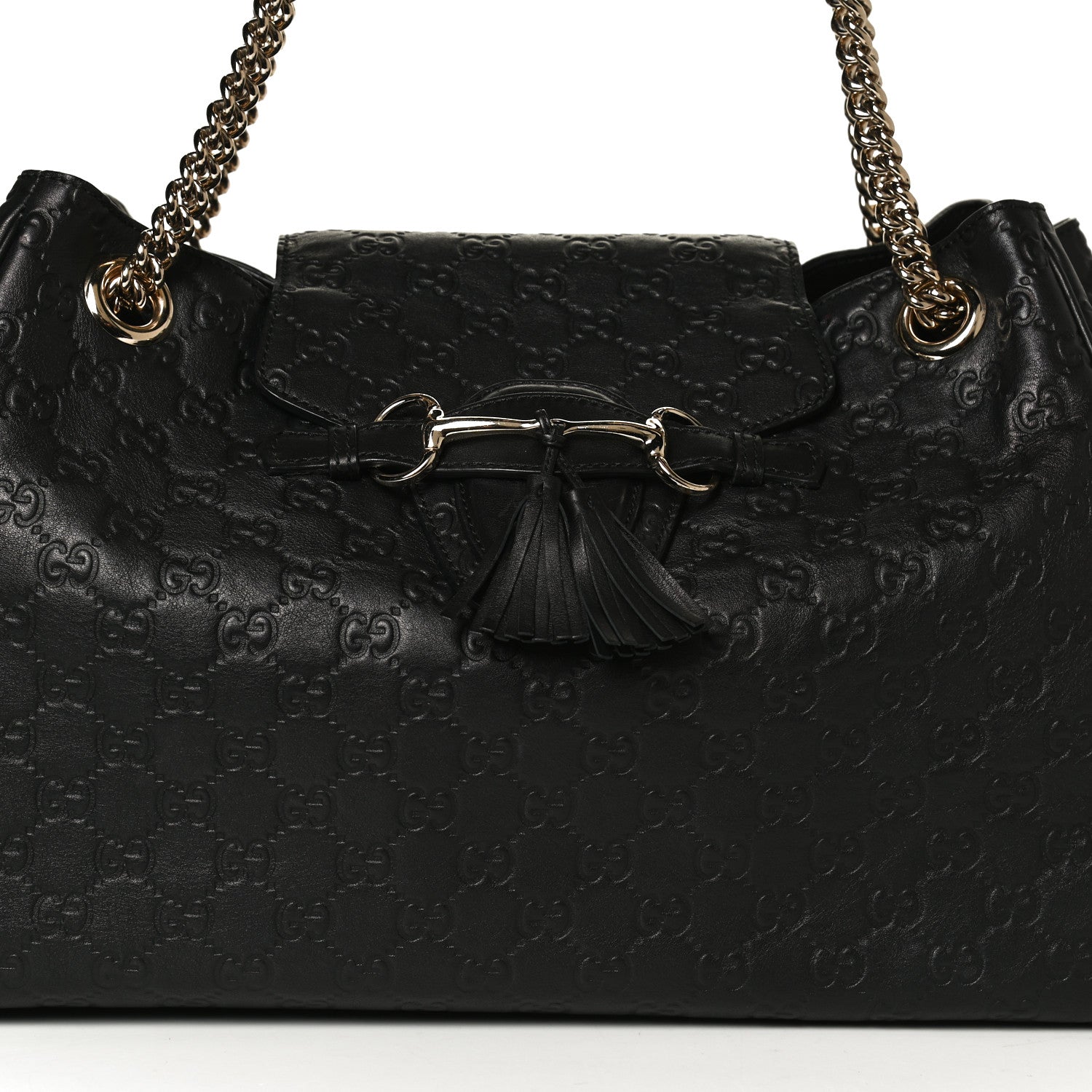 Gucci Guccissima Emily Chain Shoulder Bag Black 10 of 16