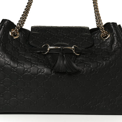 Gucci Guccissima Emily Chain Shoulder Bag Black 10 of 16