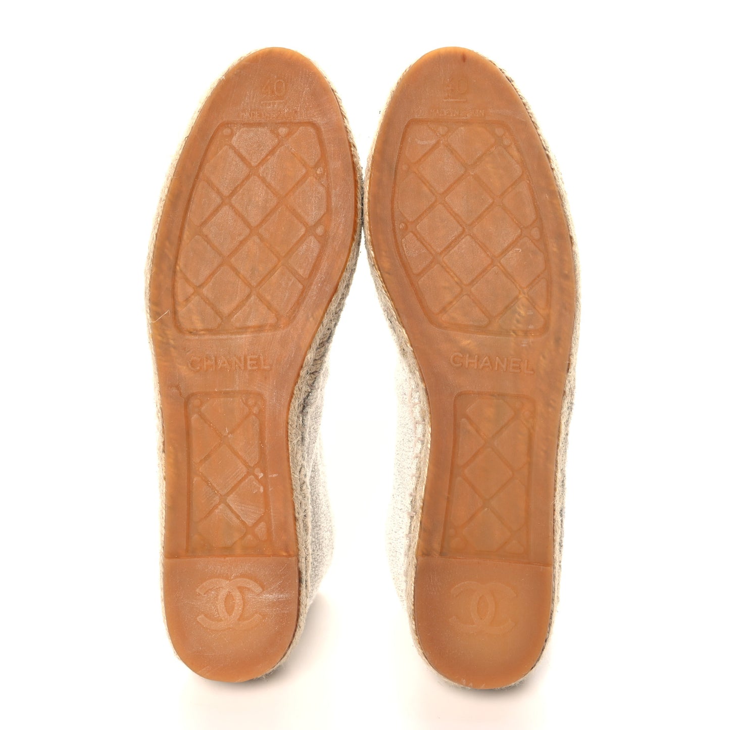 Terry Cloth CC Espadrilles 40 Silver Black
