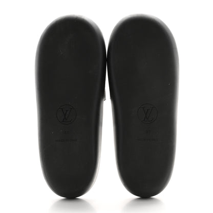 Louis Vuitton Metallic Calfskin Monogram Logo Sunbath Slide Sandals 41 5 of 10