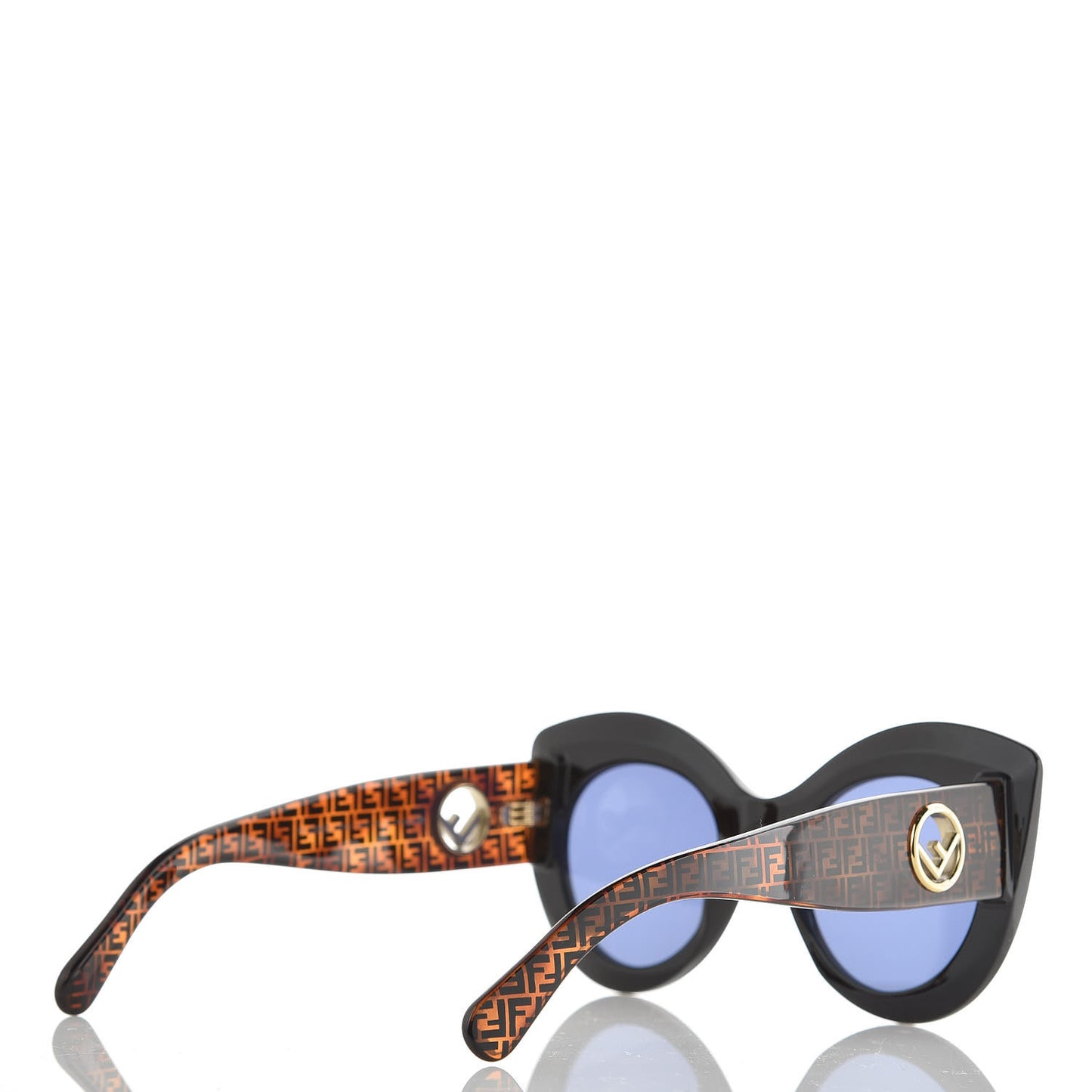 Acetate F is Fendi FF Oversized Butterfly Sunglasses FF 0306/S Black Havana