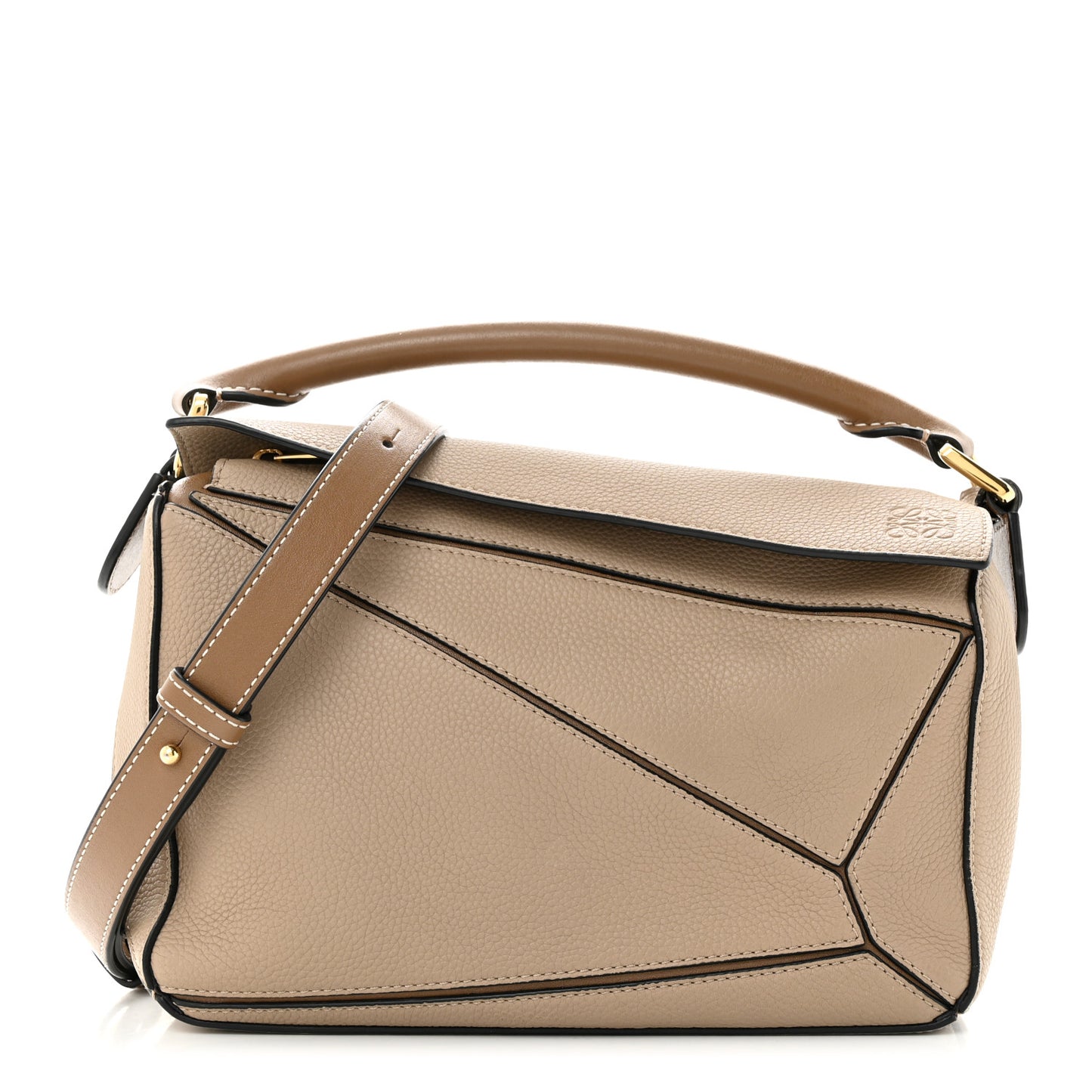 Grained Calfskin Small Puzzle Bag Sand Mink