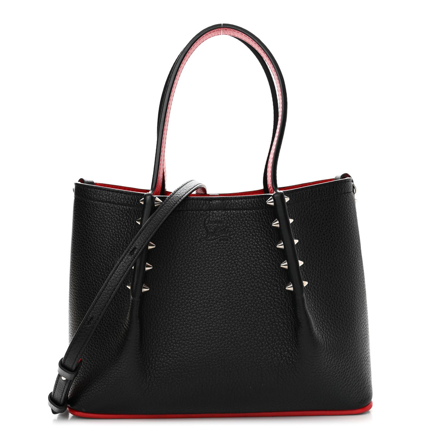 Calfskin Spiked Mini Cabarock Shopper Tote Black