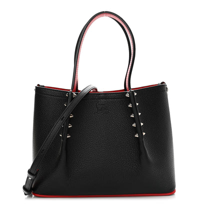 Christian Louboutin Calfskin Spiked Mini Cabarock Shopper Tote Black 1 of 14
