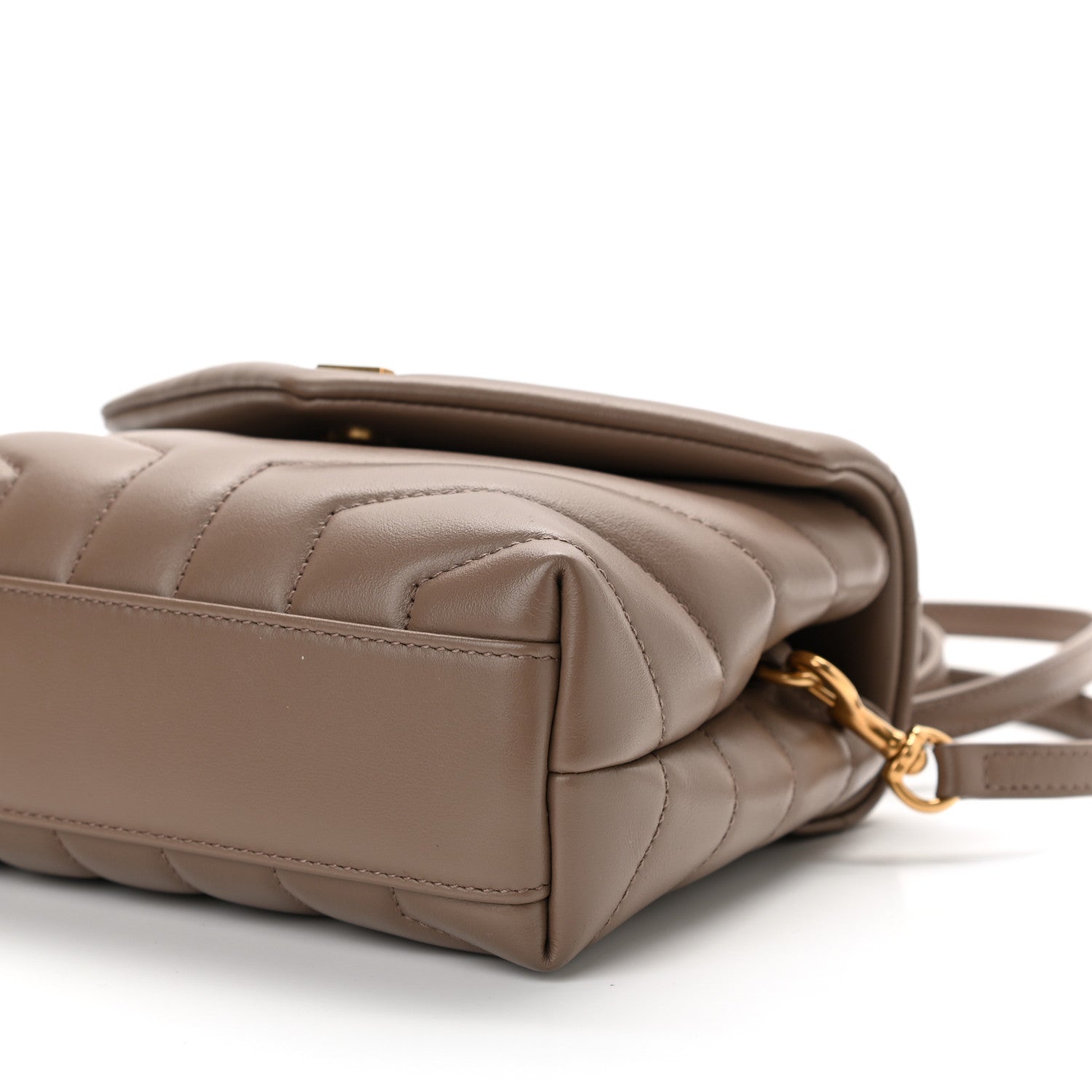 Saint Laurent Calfskin Y Quilted Monogram Toy Loulou Crossbody Bag Taupe 11 of 14