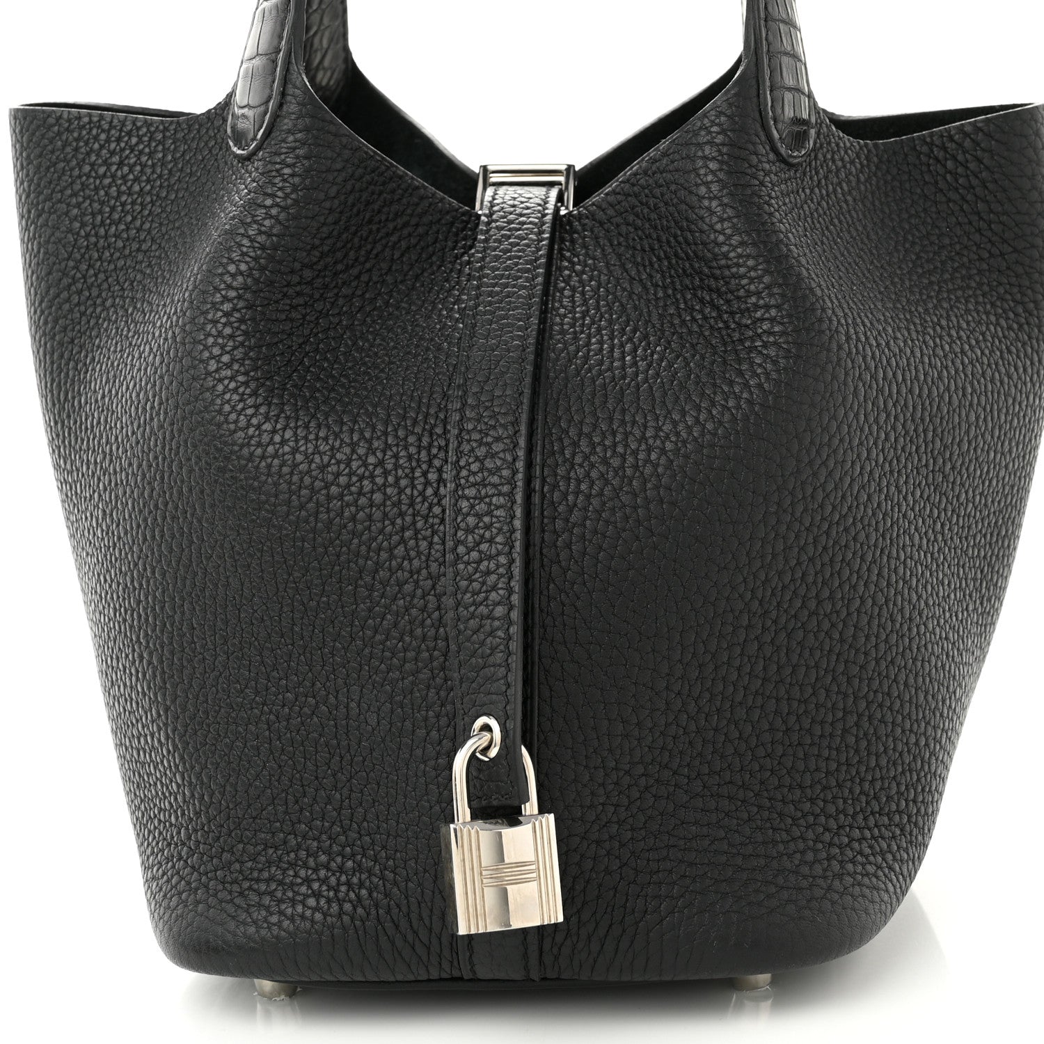 Hermes Taurillon Clemence Matte Alligator Picotin Lock Touch 18 PM Black 8 of 11
