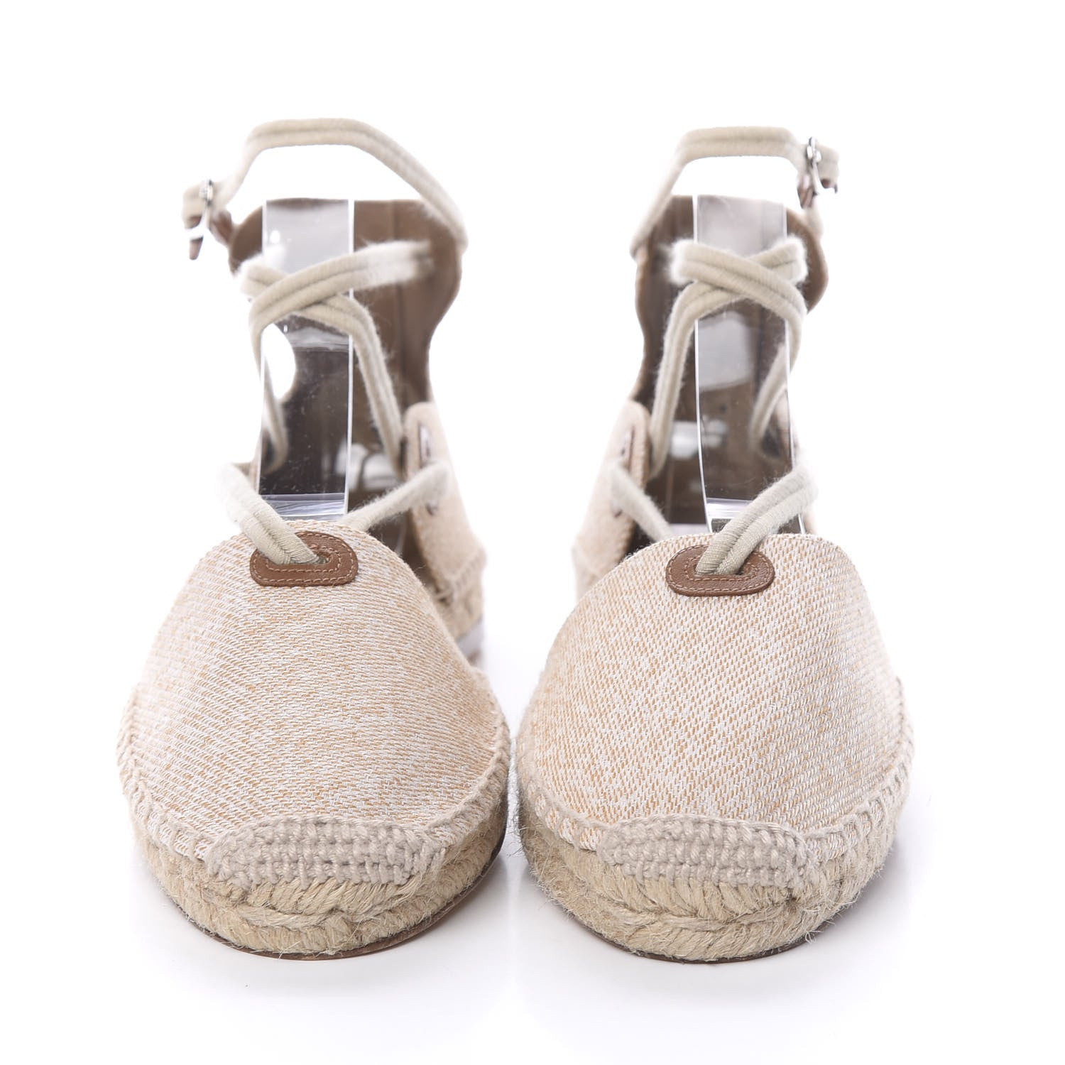 Hermes Cotton Ole Drill Espadrille 35 Brume 2 of 9