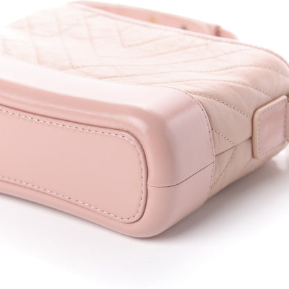 Chanel Aged Calfskin Chevron Quilted Small Gabrielle Hobo Pink 7 of 7
