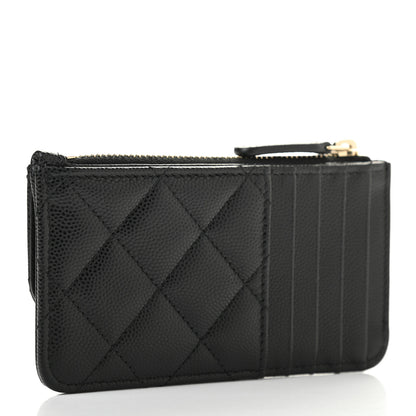 Chanel Caviar Quilted Flap Zip Card Holder Black 3 of 7