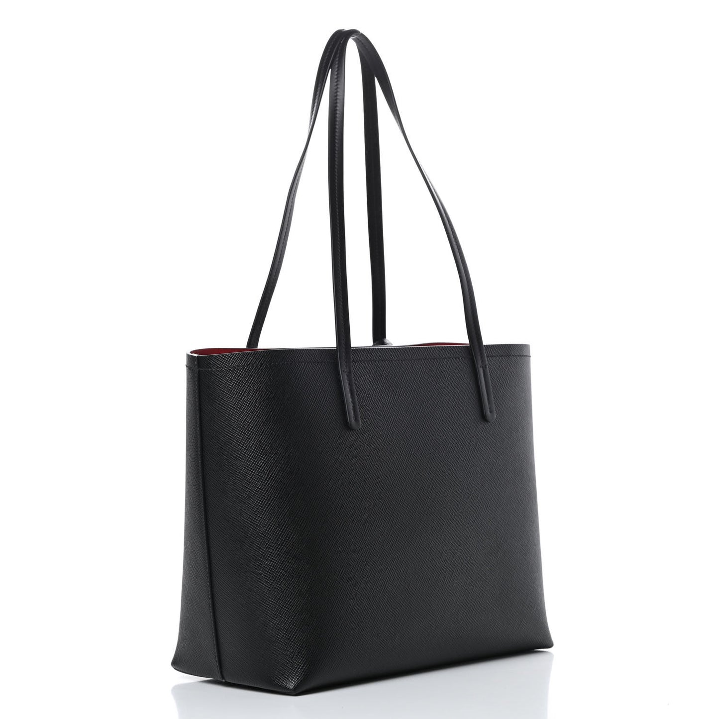 Saffiano Cuir Shopping Tote Black Fuoco