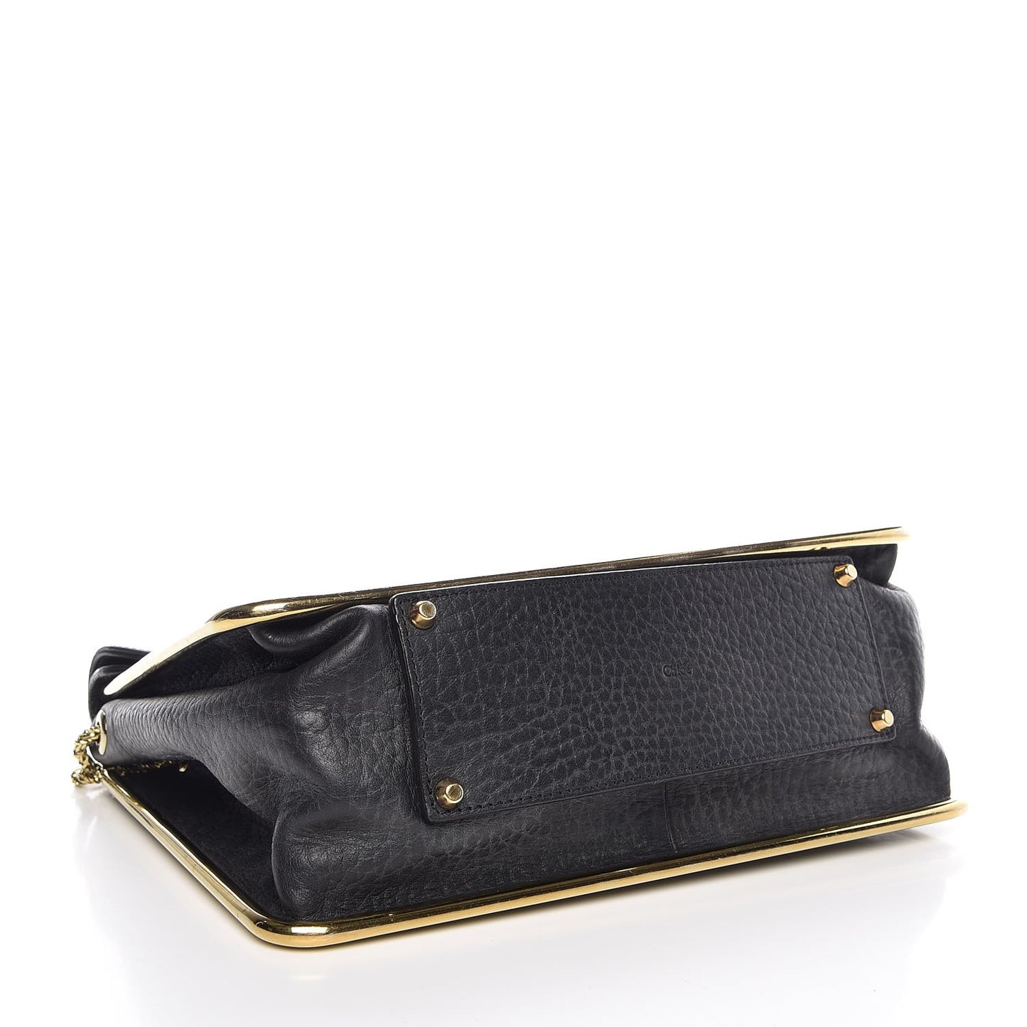 Grained Calfskin Medium Sally Flap Bag Black