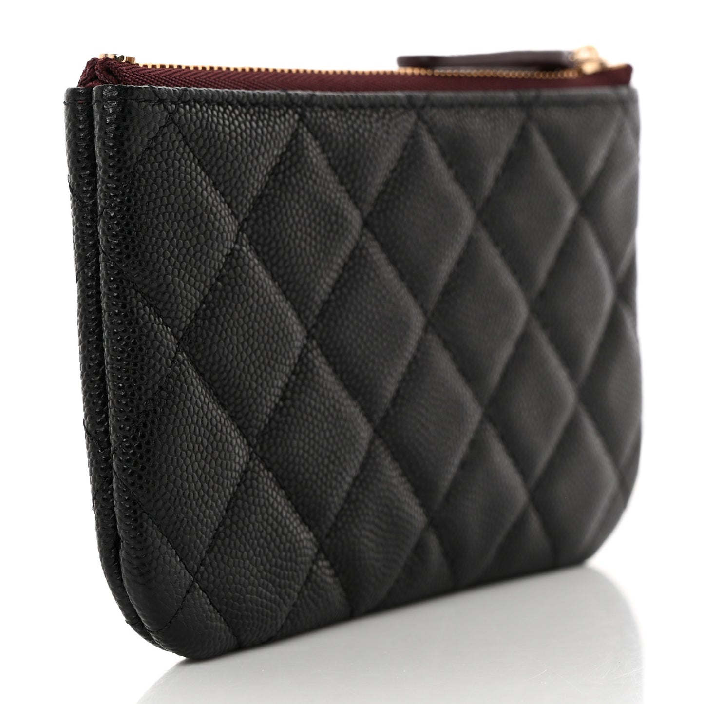 Caviar Quilted Small Cosmetic Case Black