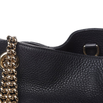 Gucci Pebbled Calfskin Medium Soho Chain Shoulder Bag Black 11 of 18