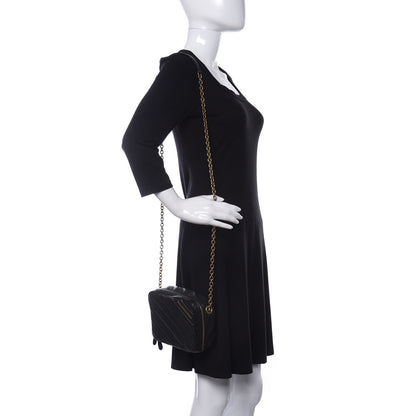 Balenciaga Calfskin Logo Matelasse Chain Strap Blanket Reporter XS Black 2 of 12