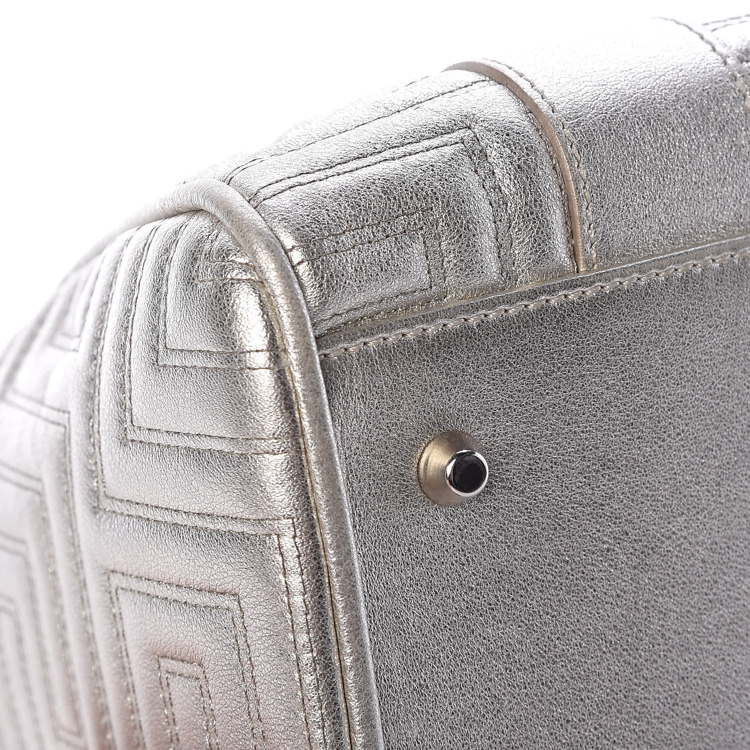 Versace Metallic Calfskin Snap Out Of It Bag Silver 12 of 12