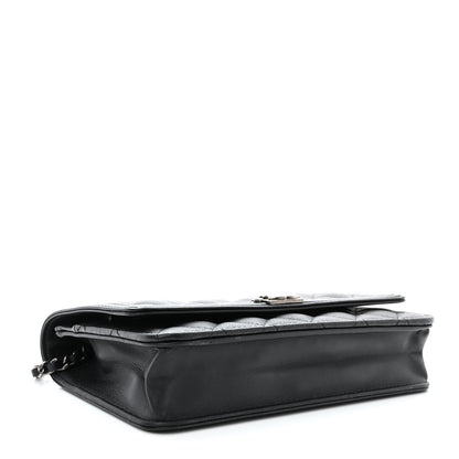 Chanel Grained Calfskin Quilted Boy Wallet On Chain WOC Black 4 of 12