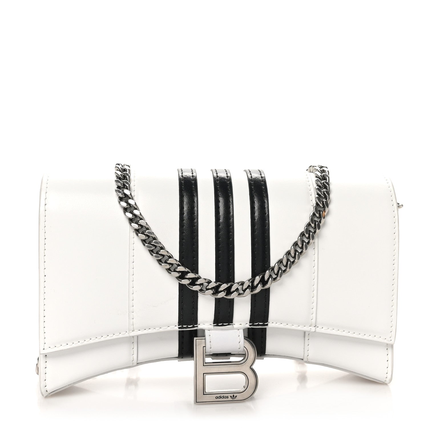 Balenciaga X ADIDAS Box Calfskin Hourglass Chain Bag White 1 of 9