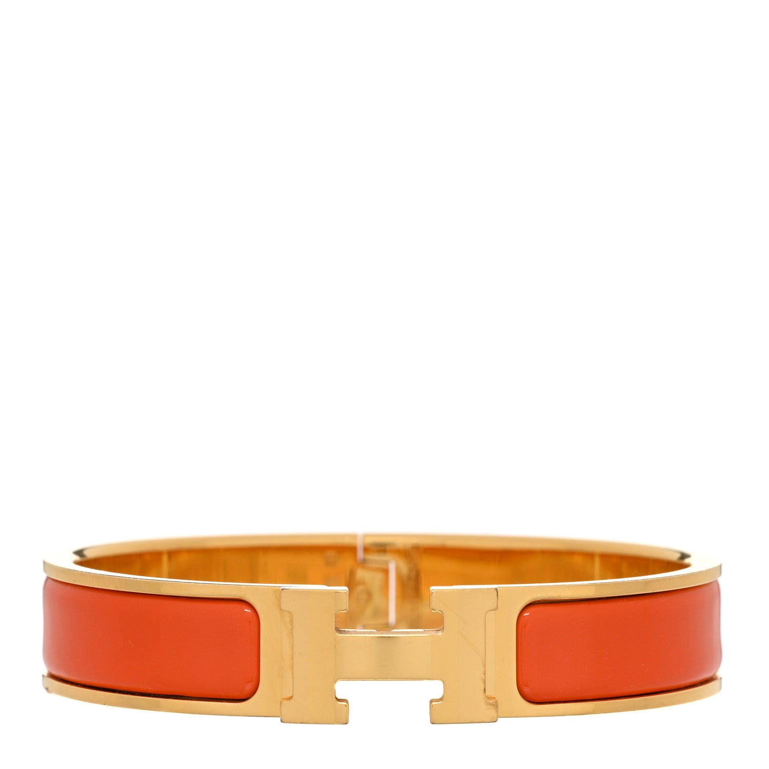 Hermes Enamel Narrow Clic Clac H Bracelet PM Orange 1 of 4