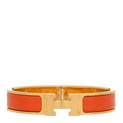 Hermes Enamel Narrow Clic Clac H Bracelet PM Orange 1 of 4