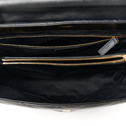 Saint Laurent Calfskin Y Quilted Monogram Large Loulou Chain Satchel Black 5 of 11