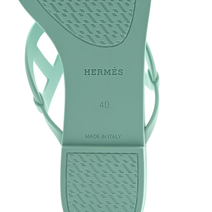 Hermes Rubber Womens Egerie Sandals 40 Vert Embrun 7 of 9