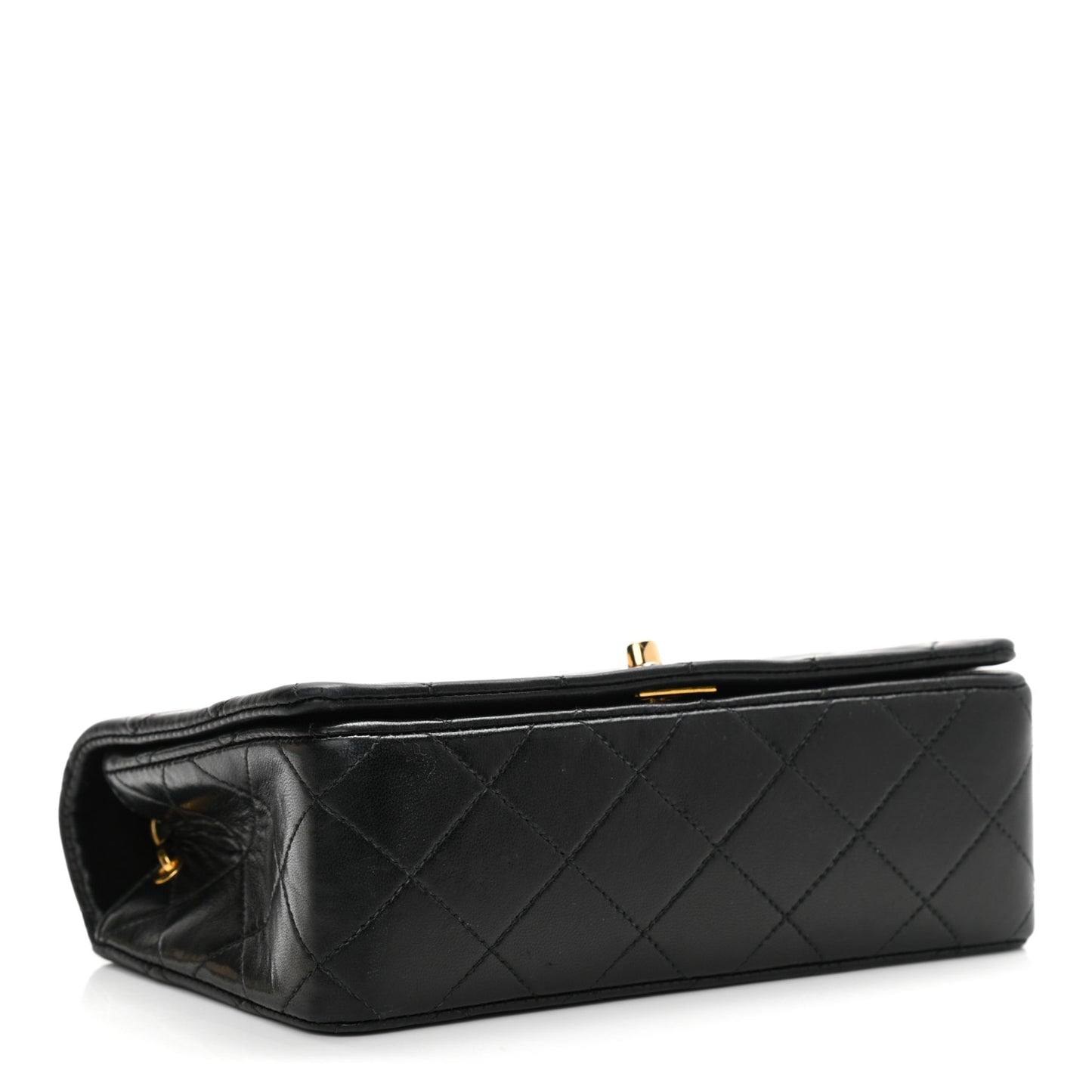 Lambskin Quilted Single Flap Black