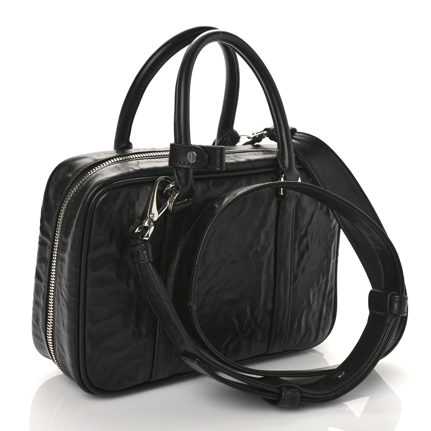 Prada Nappa Antique Medium Re-Edition 2001 Two Handle Bag Black 4 of 9