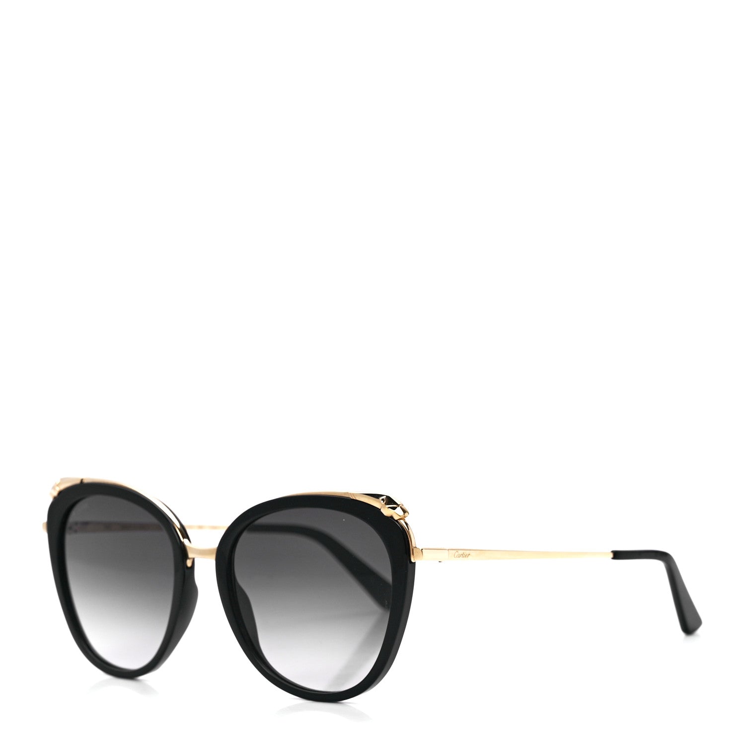 Cartier Panthere De Cartier Cat Eye Sunglasses Gold Black 1 of 8