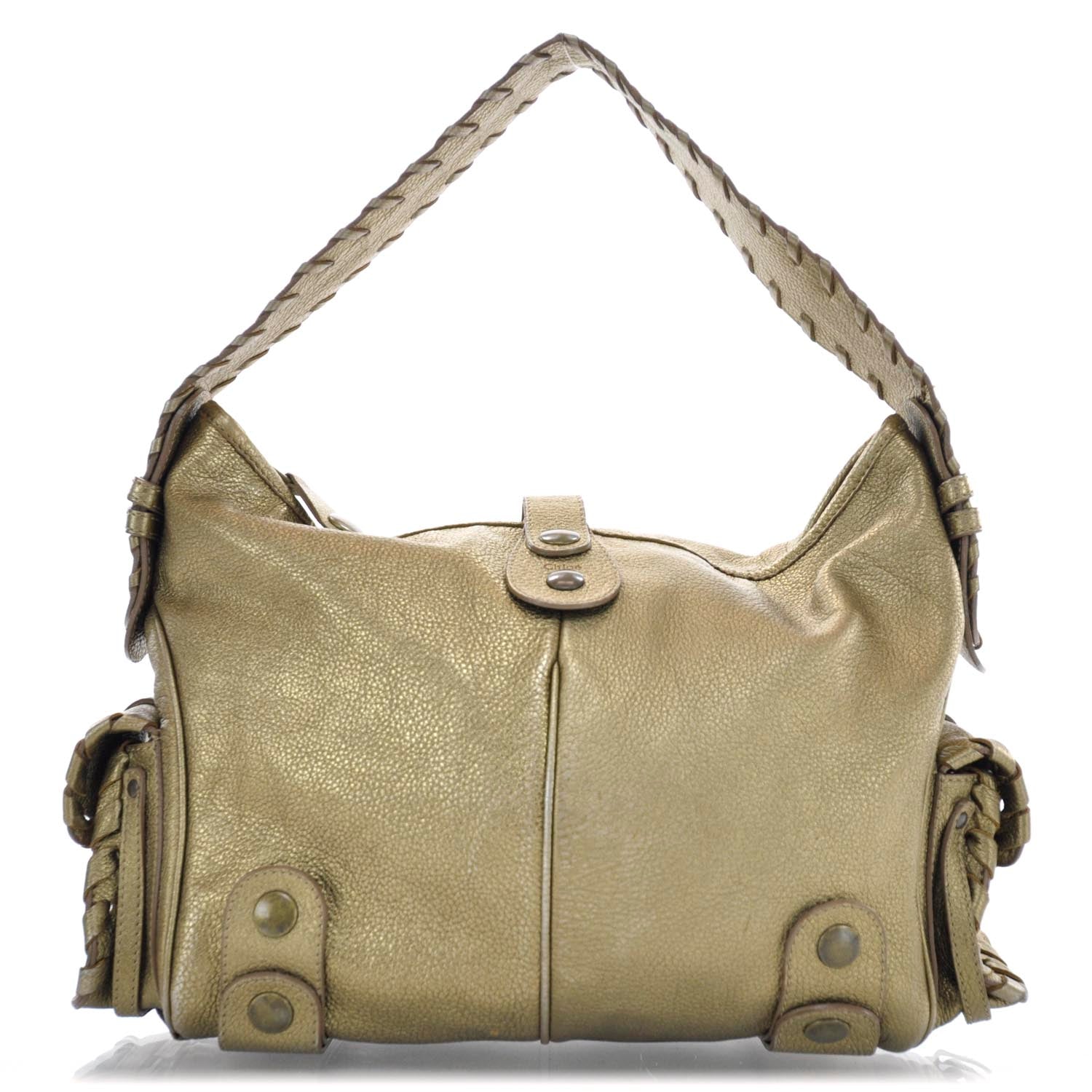 Chloe Metallic Calfskin Silverado Hobo Beige 1 of 10