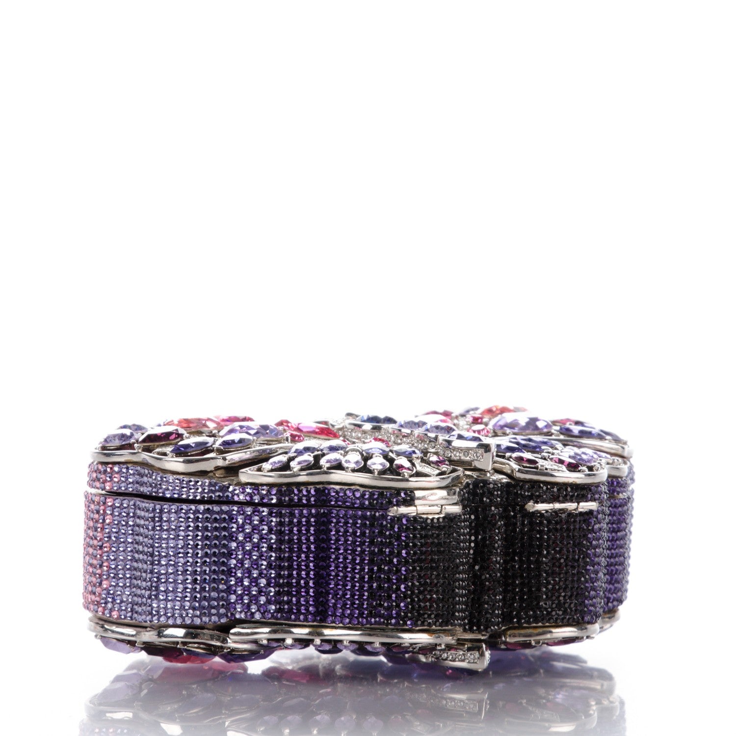 Judith Leiber Crystal Butterfly Celestrina Minaudiere Clutch Plum 4 of 10