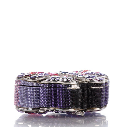 Judith Leiber Crystal Butterfly Celestrina Minaudiere Clutch Plum 4 of 10