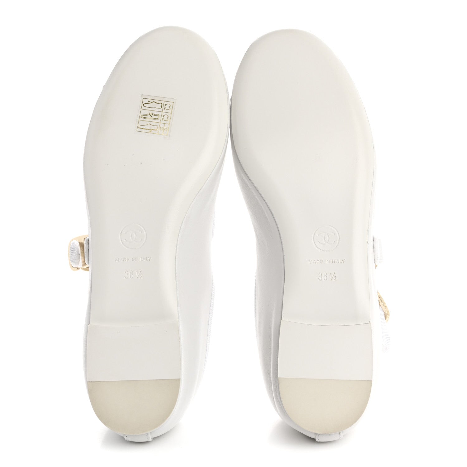 Chanel Lambskin Mary Jane Flats 36.5 White 6 of 10