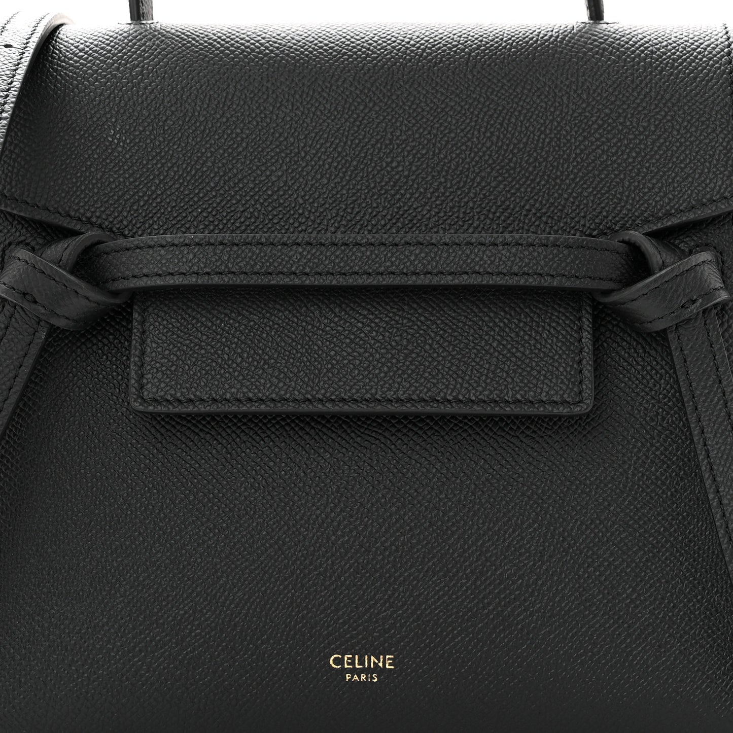 Grained Calfskin Nano Belt Bag Black