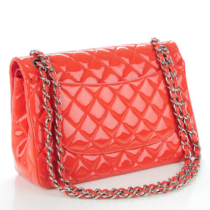 Chanel Patent Quilted Jumbo Double Flap Red 3 of 9