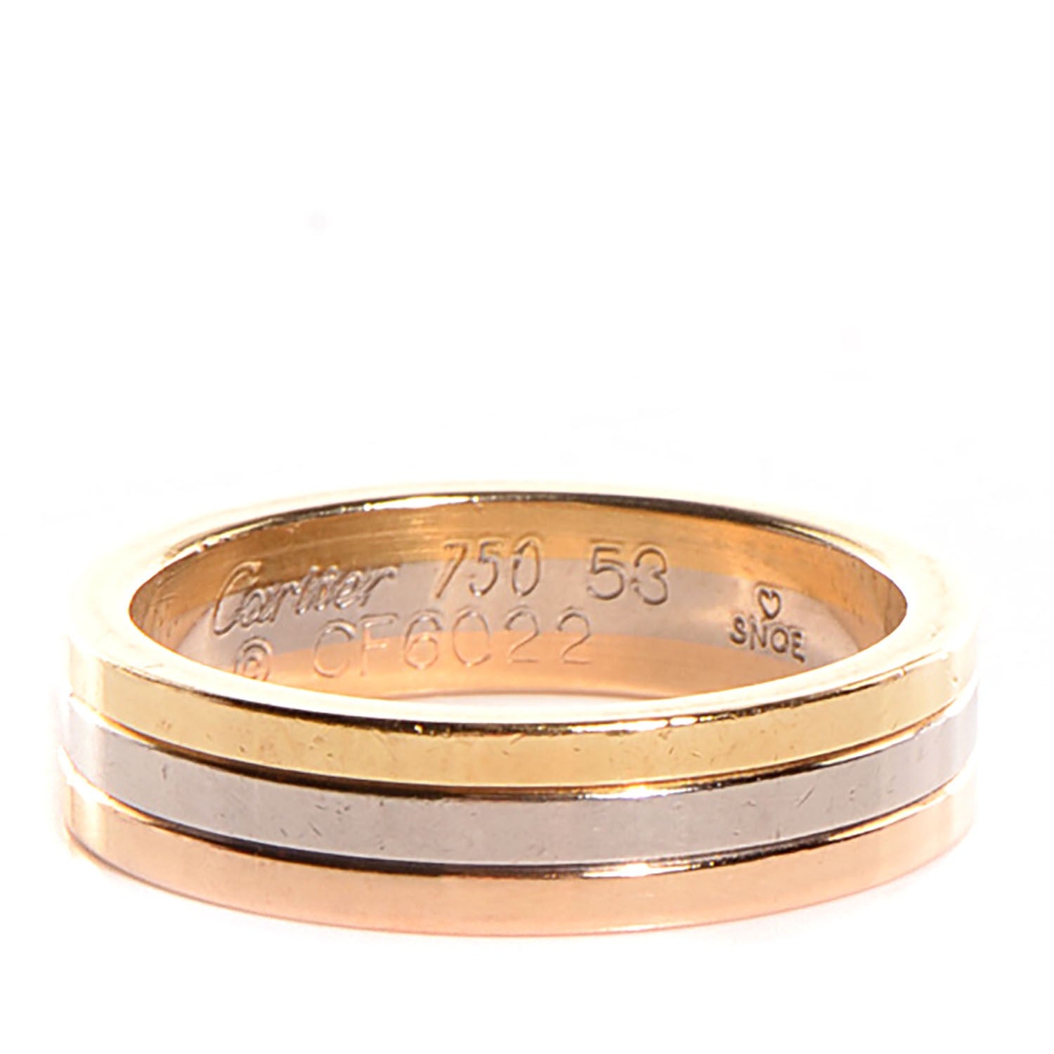 Cartier 18K Pink White Yellow Gold 4.8mm Vendome Louis Cartier Wedding Band Ring 53 US 6.25 1 of 5