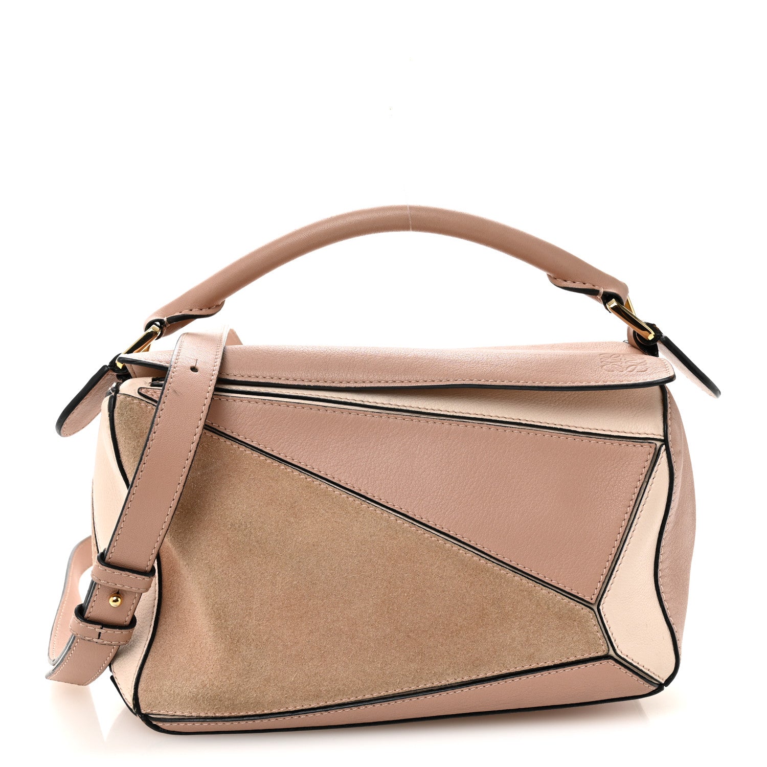 Loewe Calfskin Suede Small Puzzle Bag Blush 1 of 12