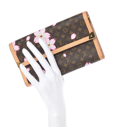Louis Vuitton Monogram Cherry Blossom Porte Tresor International Wallet Brown 2 of 12