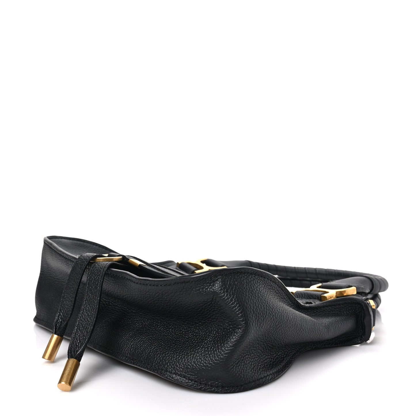 Calfskin Small Marcie Satchel Black