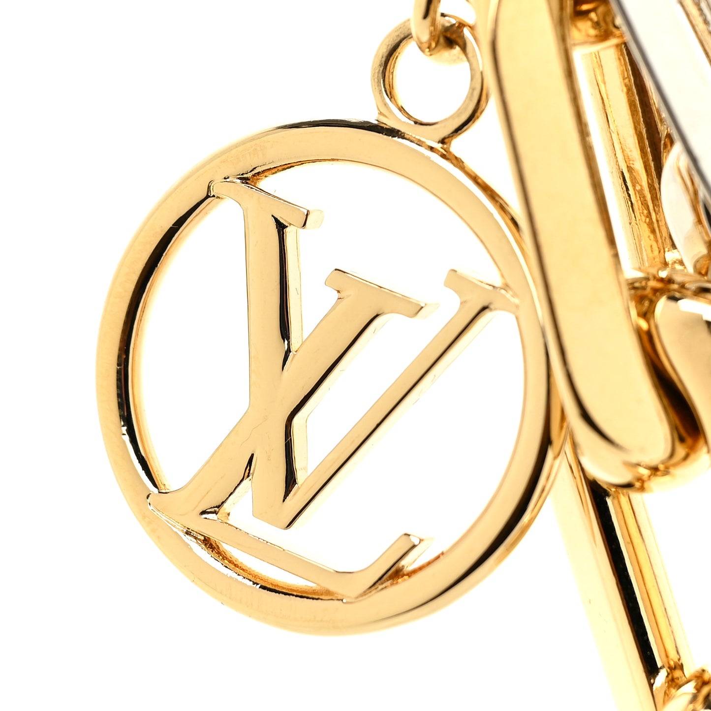 Metal LV Edge Chain Bag Charm Silver Gold