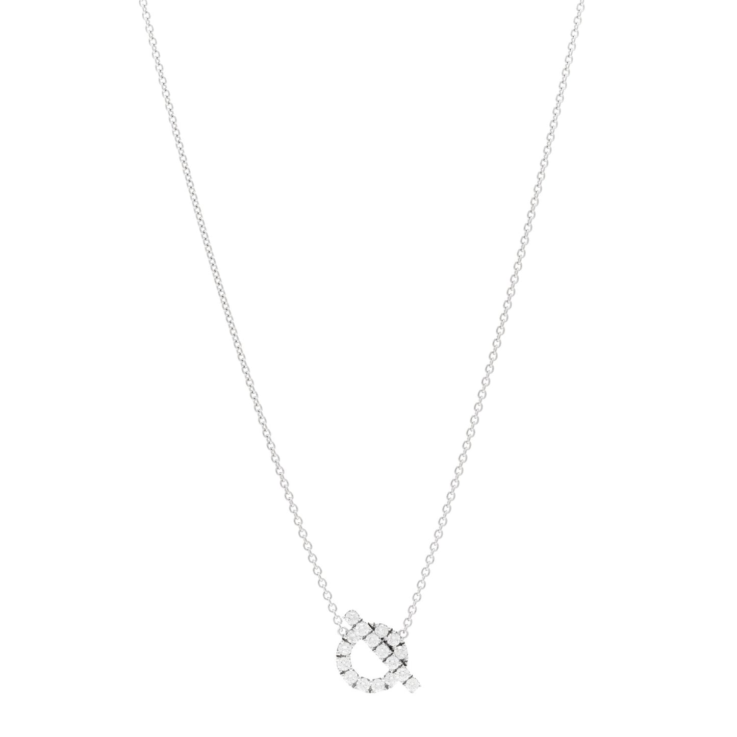 18K White Gold Diamond Finesse Pendant Necklace