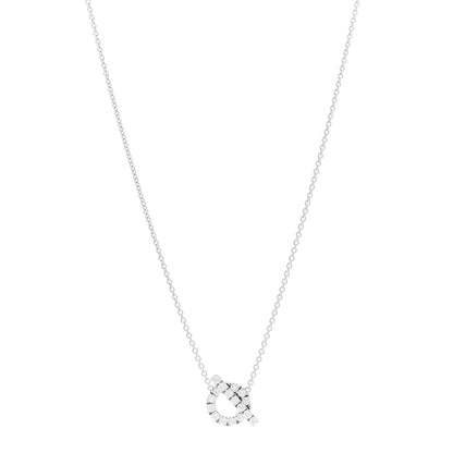 Hermes 18K White Gold Diamond Finesse Pendant Necklace 1 of 5